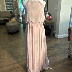 Elegant Pink Halter Maxi Dress